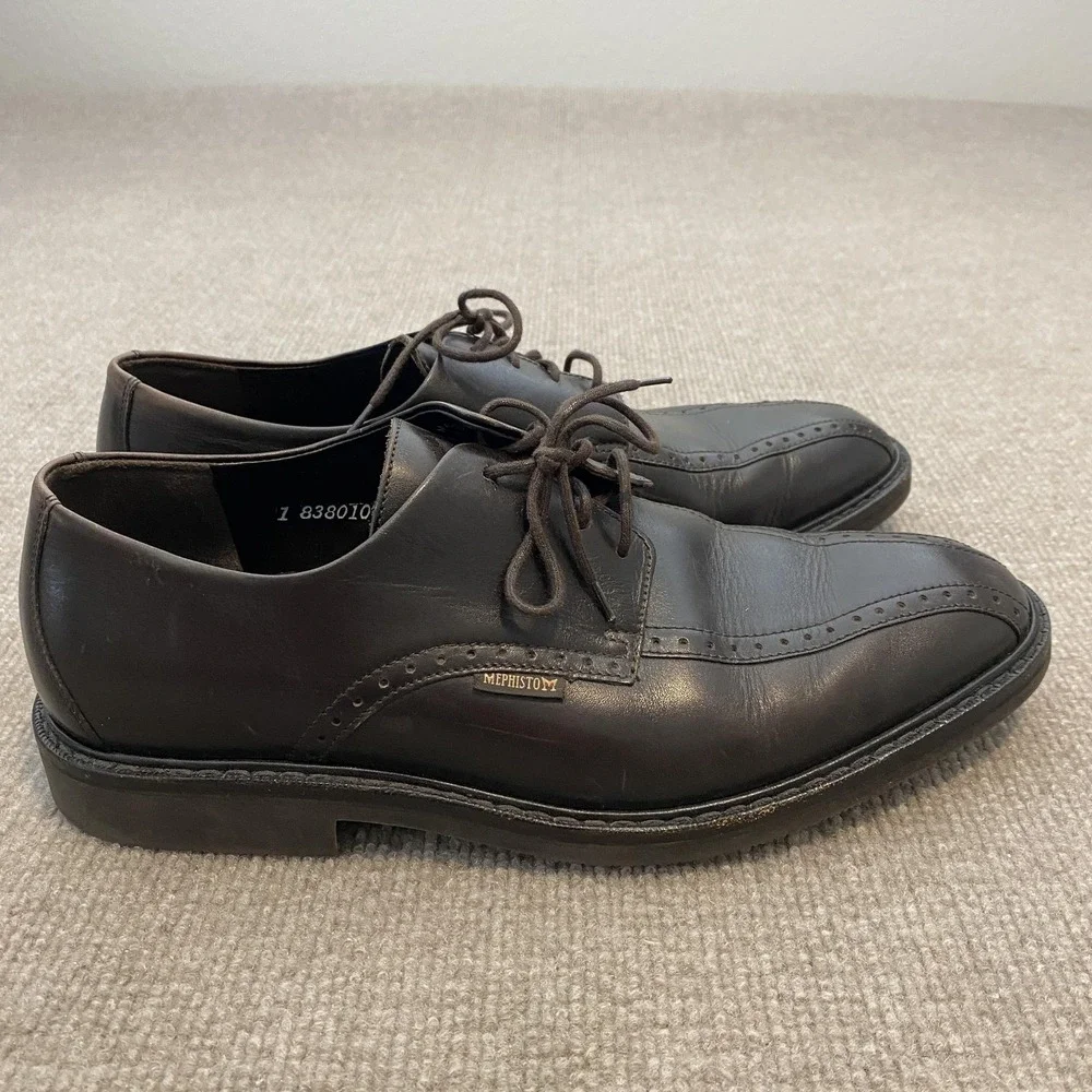 Mephisto Air-Jet Shoes Mens Size 9 Brown Leather Derby Dress‎ Oxfords Comfort